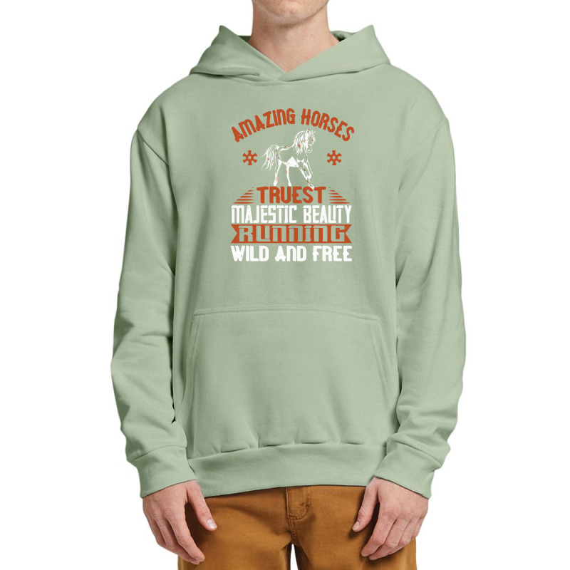 Amazing Horses Truest Majestic Beauty Running Wild And Free Urban Pullover Hoodie by solih4t | Artistshot