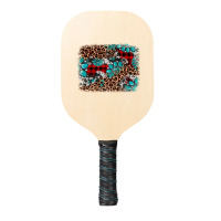 Gemstone Leopard Christmas Background Pickleball Paddle | Artistshot