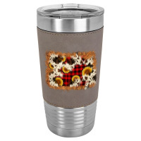 Christmas Cowhide Sunflower Background Leatherette Tumbler | Artistshot