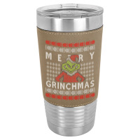 Ugly Christmas Merry Grinchmas Leatherette Tumbler | Artistshot