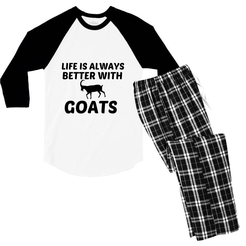 Goat Life Is Better Men's 3/4 Sleeve Pajama Set | Artistshot