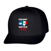 Latin Honduras Mexico Flag Heart Hispanic Heritage Month T Shirt Trucker Cap | Artistshot