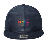 Maestra Spanish Bilingual Teacher Rainbow Back To School Camo Snapback | Artistshot