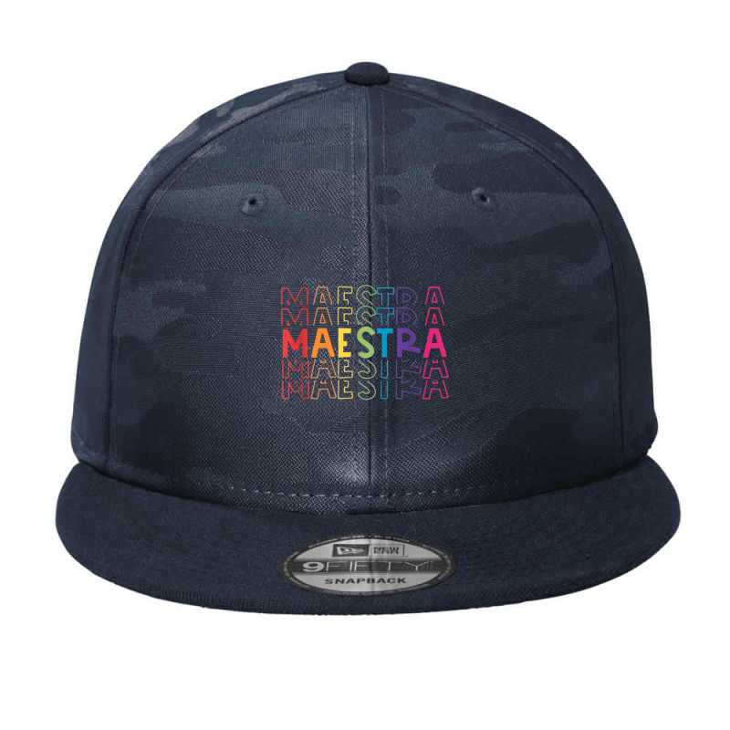 Maestra Spanish Bilingual Teacher Rainbow Back To School Camo Snapback by MadisonDesign | Artistshot