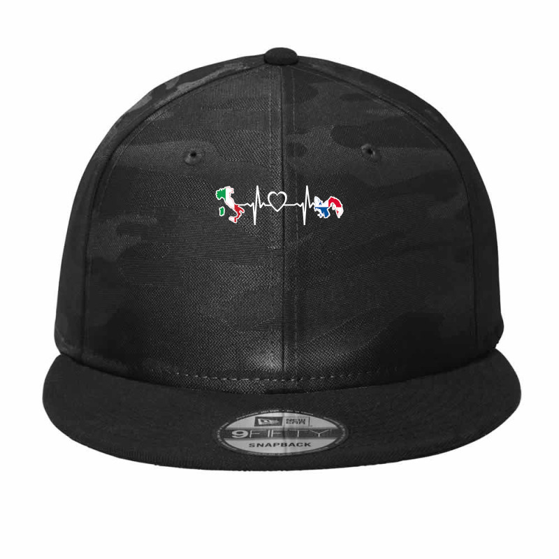 Italy Panama Flag Italian Panamanian Heartbeat T Shirt Camo Snapback by dubrayhecallezhd | Artistshot