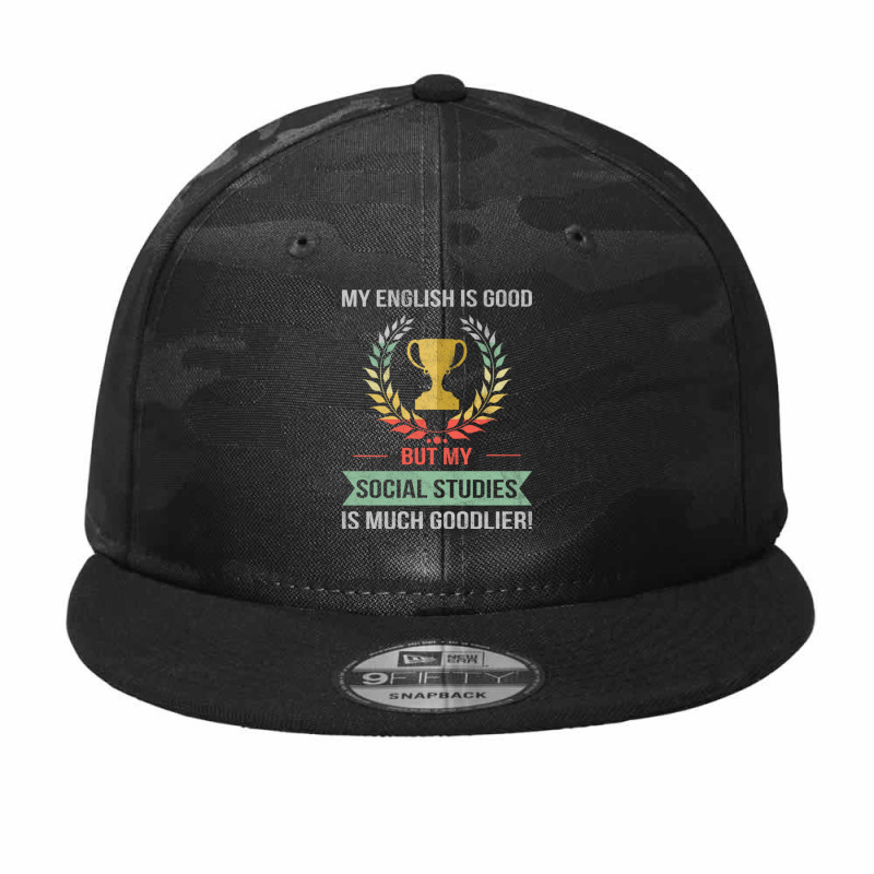 Funny Social Studies School Or College Subject Design Camo Snapback | Artistshot