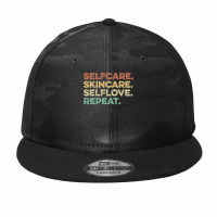 Selfcare Skincare Selflove Repeat Esthetician Camo Snapback | Artistshot