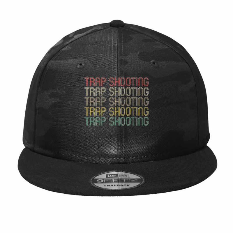 Retro Style Trap Shooting Design Camo Snapback | Artistshot