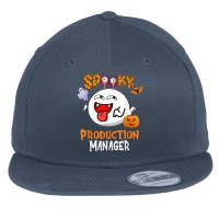 Boo Halloween Costume Spooky Production Manager T Shirt Flat Bill Snapback Cap | Artistshot