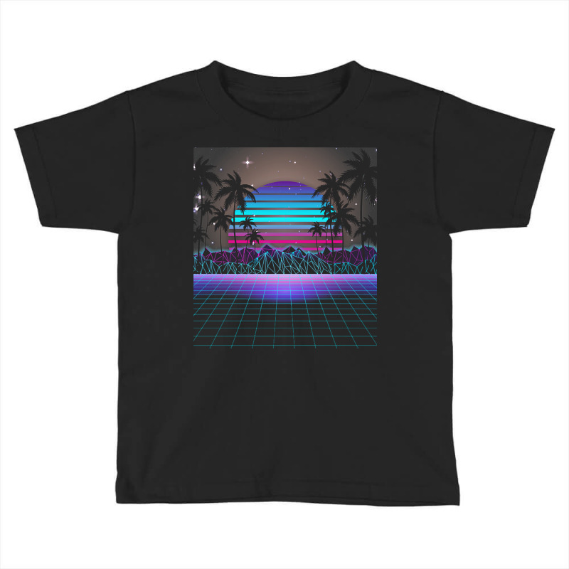 Synthwave T  Shirt Fascinating Dusk Retrowave T  Shirt Toddler T-shirt by victorycanola | Artistshot