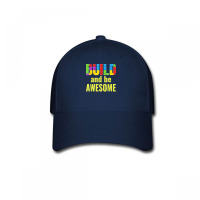 Build And Be Awesome Brick Builder Kids Block Set Builder Baseball Cap | Artistshot