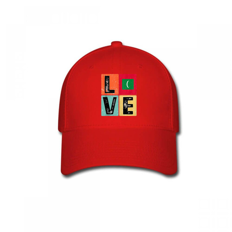 Vintage Retro I Love Maldives Flag For Maldivian Pride Gift Tank Top Baseball Cap | Artistshot