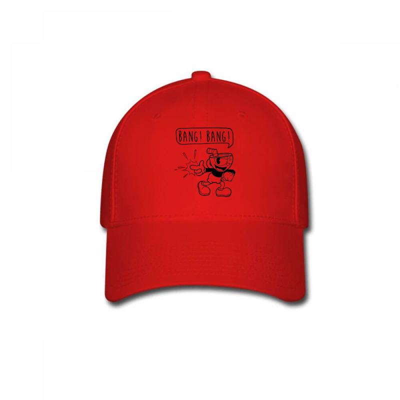 Cuphead Bang Bang Finger Gun Outline Graphic Baseball Cap | Artistshot