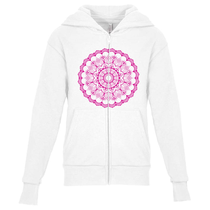 Luxury Mandala With Golden Arabesque Youth Zipper Hoodie by chris299 | Artistshot