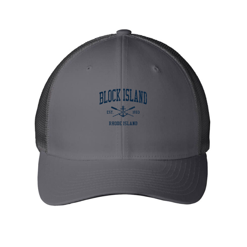 Block Island Ri Vintage Navy Crossed Oars & Boat Anchor Mesh cap by CUSER3772 | Artistshot