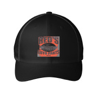 Red's Auto Parts From Roadhouse, Weathered Board Distressed   Roadhous Mesh Cap | Artistshot