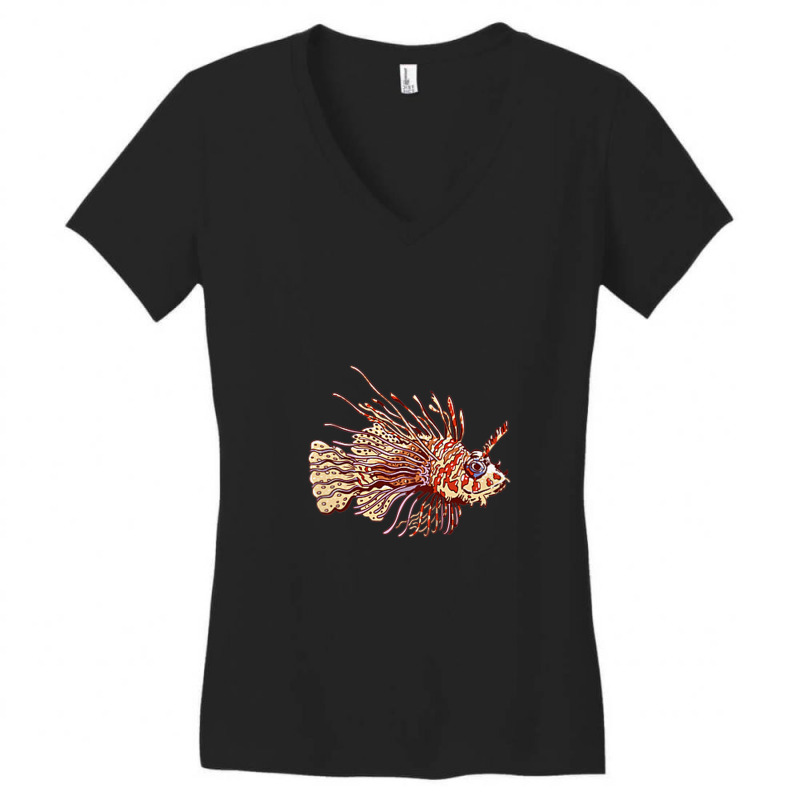 Lionfish Reef Fishing Lion Fish Sea Rock Diver Fish Lover Raglan Baseb Women's V-Neck T-Shirt by Vivu991 | Artistshot