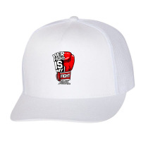 Her Fight Is My Fight Stroke Ischemic Paralysis Red Gloves T Shirt Trucker Cap | Artistshot