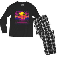 Synthwave T  Shirt Mesmerizing Sunset Synthwave T  Shirt Men's Long Sleeve Pajama Set | Artistshot