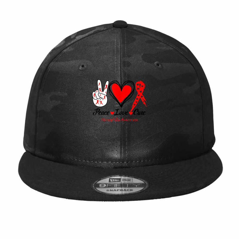 Peace Love Cure Hemophilia Awareness T Shirt Camo Snapback by cm-arts | Artistshot