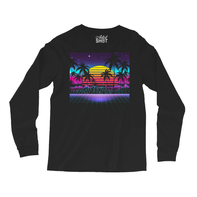 Synthwave T  Shirt Radiant Sunset Synthwave T  Shirt Long Sleeve Shirts by victorycanola | Artistshot