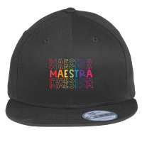 Maestra Spanish Bilingual Teacher Rainbow Back To School Flat Bill Snapback Cap | Artistshot