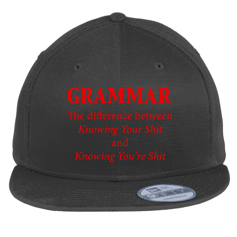 Grammar Flat Bill Snapback Cap by fejena | Artistshot