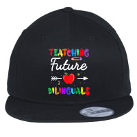 Teaching Future Bilinguals Spanish Teachers Back To School Flat Bill Snapback Cap | Artistshot