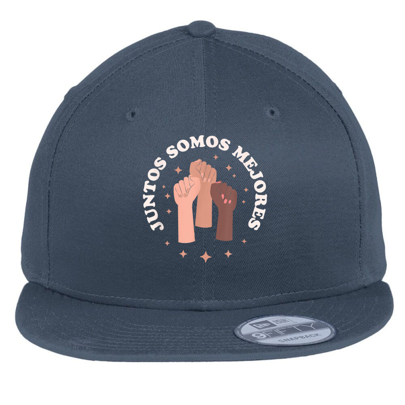 Juntos Somos Mejores   Bilingual Spanish Teacher Melanin T Shirt Flat Bill Snapback Cap by puetzee | Artistshot