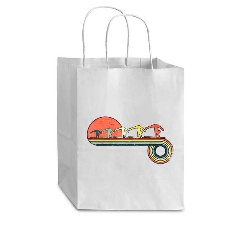 Gymnast Girl Exercise Retro Vintage Sunset Rainbow Color Cub Paper Bag - 8 X 4 1/2 X 10 1/4 | Artistshot