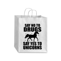 Red Yes To Unicorns Ribbon Week Debie Paper Bag - 10 X 5 X 13 | Artistshot