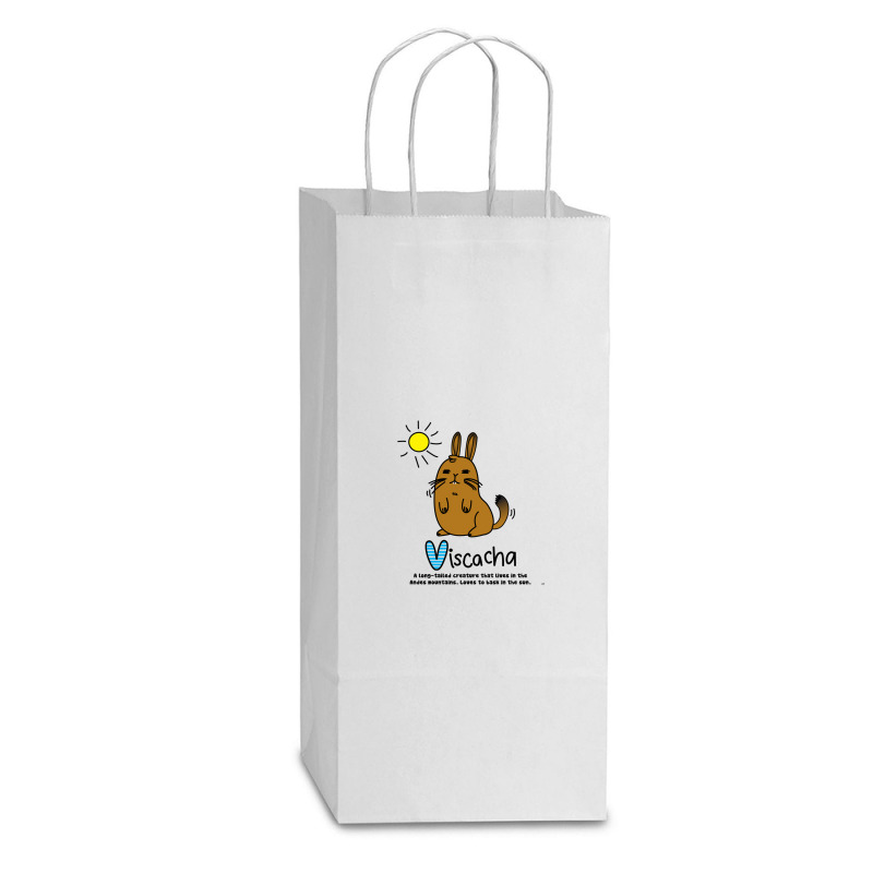 V Is For Viscacha Double Wine Paper Bag - 6 1/2 X 3 1/2 X 12 3/8 | Artistshot