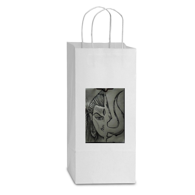 Lord Shiva Art Double Wine Paper Bag - 6 1/2 X 3 1/2 X 12 3/8 | Artistshot