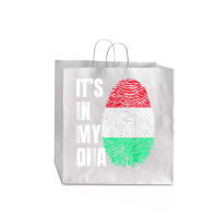 Fingerprint Dna Biometry Hungarian Flag T Shirt Jumbo Paper Bag - 18 X 7 X 18 3/4 | Artistshot