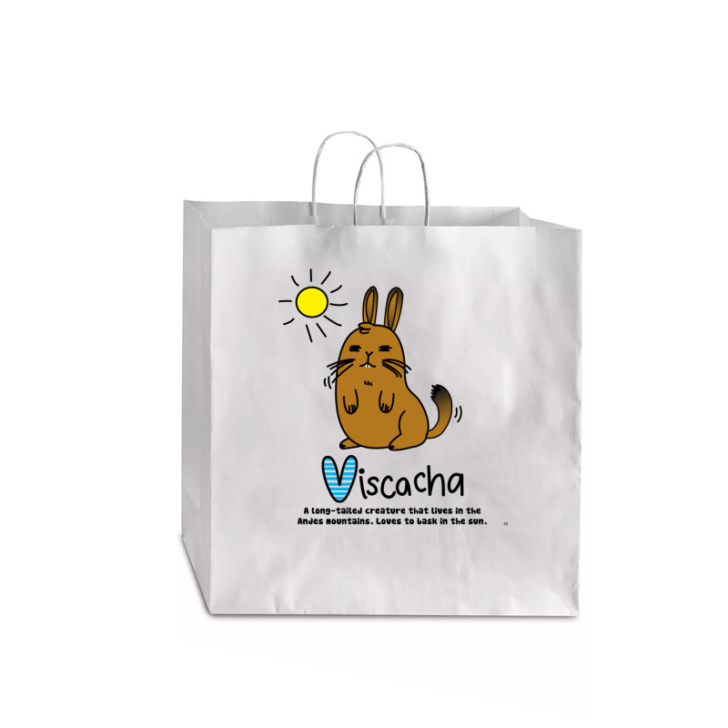 V Is For Viscacha Jumbo Paper Bag - 18 X 7 X 18 3/4 | Artistshot