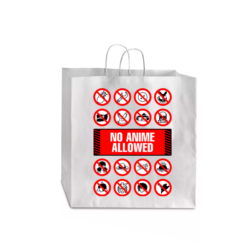 Anime Signs - Not Allowed Jumbo Paper Bag - 18 X 7 X 18 3/4 | Artistshot