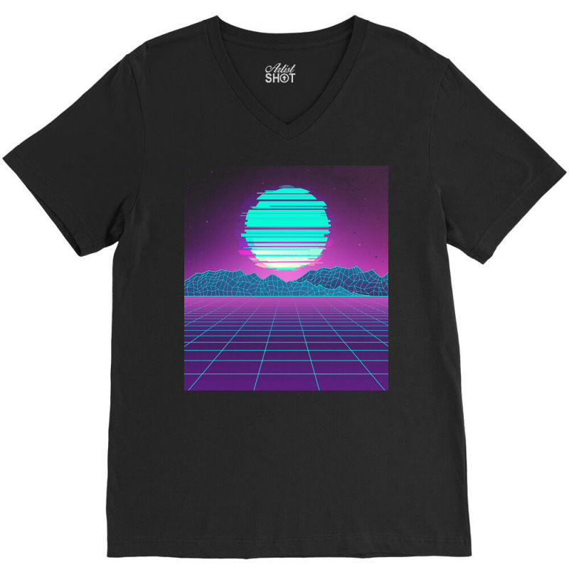 Synthwave T  Shirt80s Glitch Of The Future T  Shirt V-Neck Tee by victorycanola | Artistshot