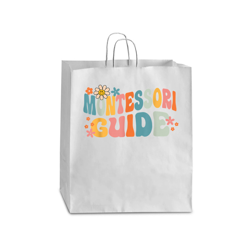 Groovy Montessori Guide Back To School T Shirt Queen Paper Bag - 16 X 6 X 19 1/4 | Artistshot