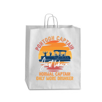 Funny Pontoon Captain Boat Lake Boating Beer Gift For Dad Queen Paper Bag - 16 X 6 X 19 1/4 | Artistshot