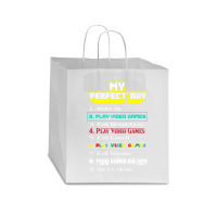 My Perfect Day Play Video Games Gamer Star Paper Bag - 13 X 7 X 13 | Artistshot