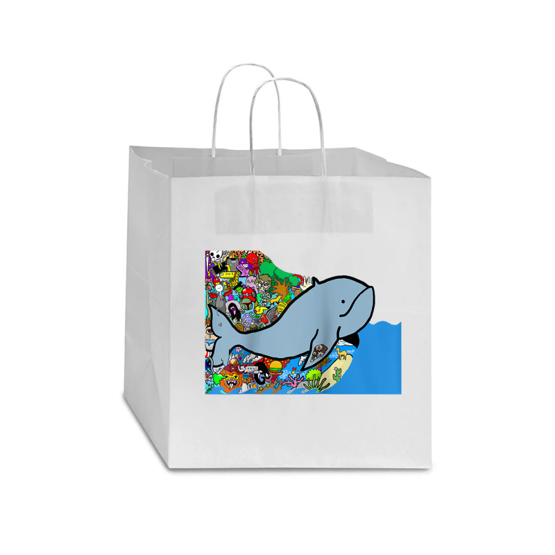 Blue Whale, Marine Sea Animal, Ocean Life, Surf, Art Work Raglan Baseb Star Paper Bag - 13 X 7 X 13 | Artistshot