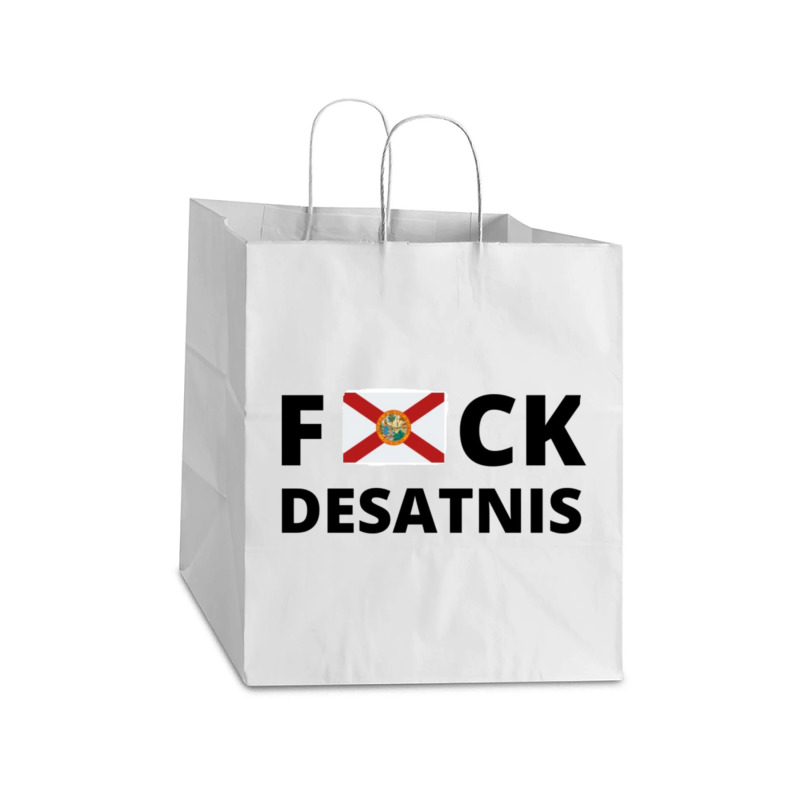 Anti Ron Desantis Take Out Paper Bag - 14 X 10 X 15 1/2 | Artistshot