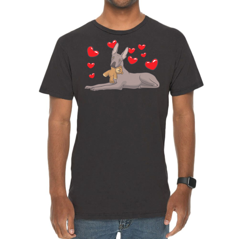 Xoloitzquintle T  Shirt Xoloitzcuintle Dog With Stuffed Animal And Hea Vintage T-Shirt by victorycanola | Artistshot