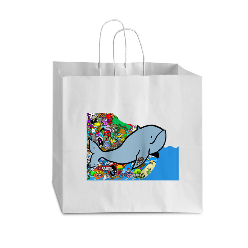 Blue Whale, Marine Sea Animal, Ocean Life, Surf, Art Work Raglan Baseb Vogue Paper Bag - 16 X 6 X 12 | Artistshot