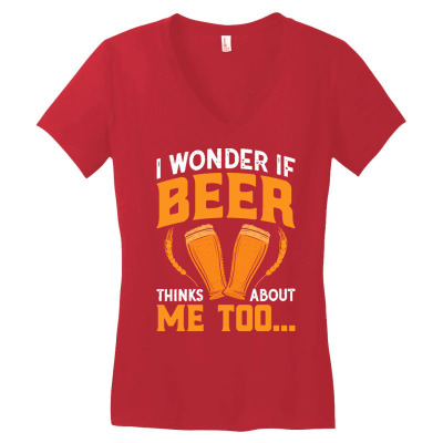 Beer Lover Gift T  Shirt Beer Lover Thoughts T  Shirt Women's V-neck T-shirt Designed By Regulateswitch