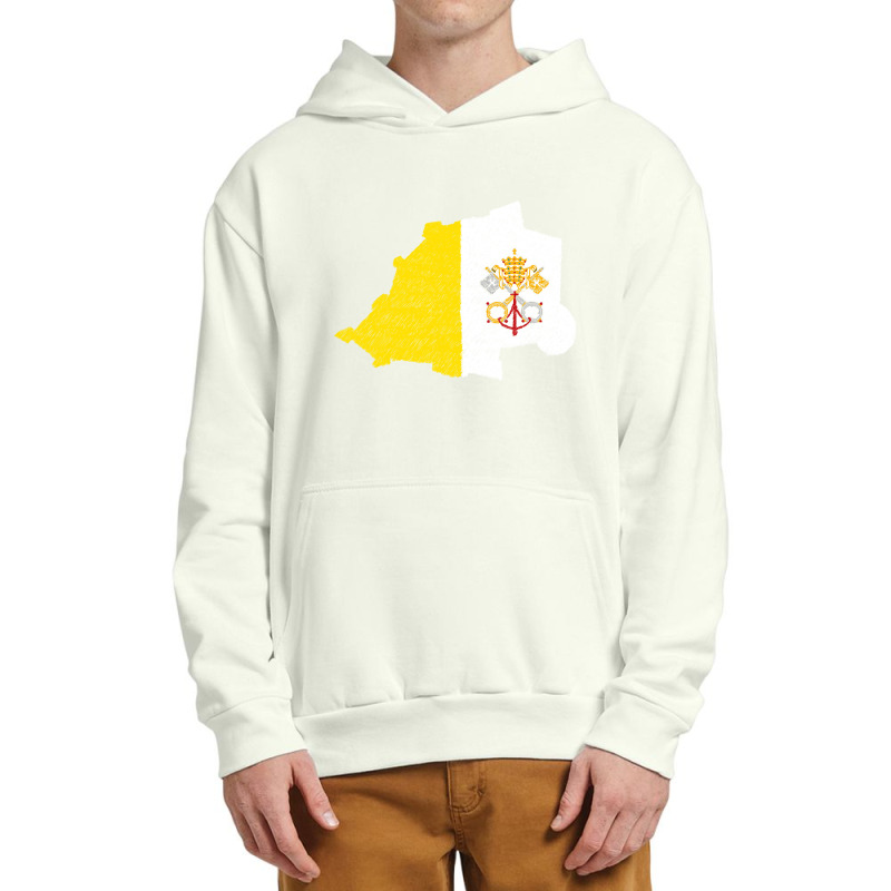 Holy See Map Flag Drawing Line Art Urban Pullover Hoodie | Artistshot