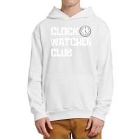 Clock Watcher Club (white On Black) Urban Pullover Hoodie | Artistshot