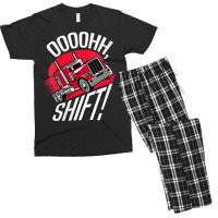 Womens Ohh Shift Trucker Big Rig 18 Wheeler Fan Funny Truck Driving V Men's T-shirt Pajama Set | Artistshot