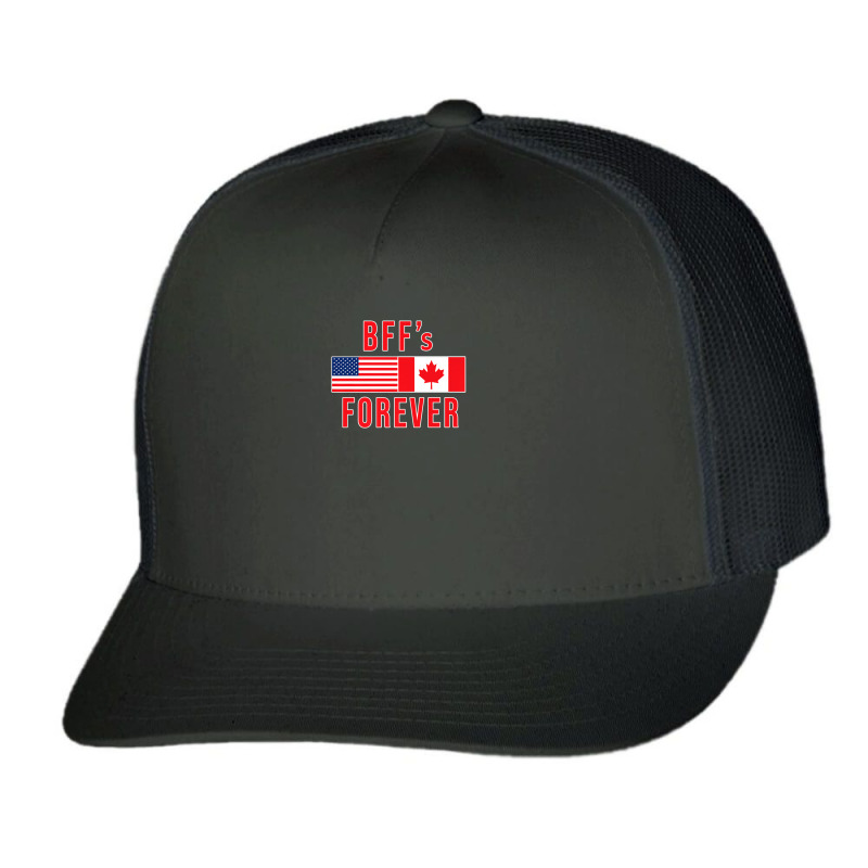 Canada Usa Flags Bffs Trucker Cap by DiyaBarry | Artistshot