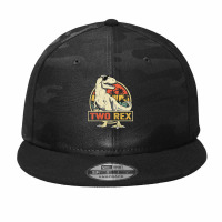 Kids Two Rex 2nd Birthday Gift Second Dinosaur 2 Year Old Camo Snapback | Artistshot